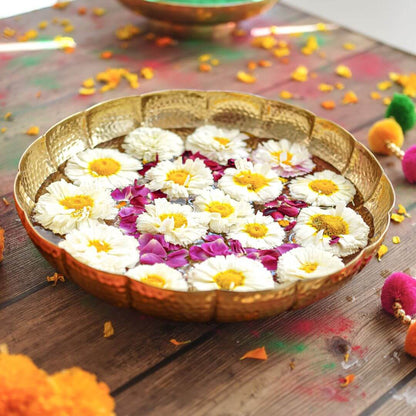 Metal Urli, Metal urli bowl, Traditional urli bowl, Floating flower urli