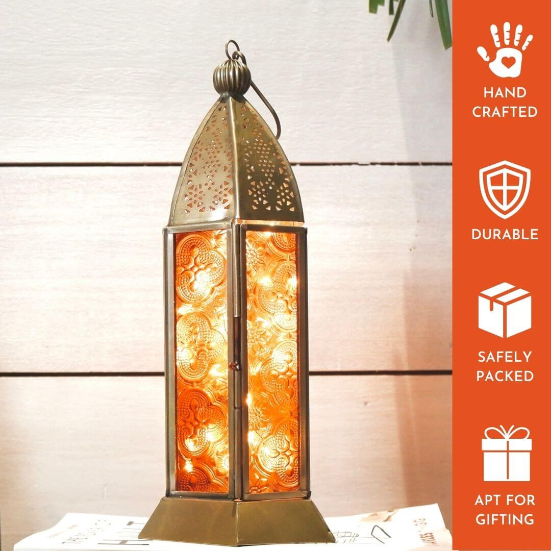 Moroccan Lanterns, Green - 9.2''X 4.1'' - Behoma