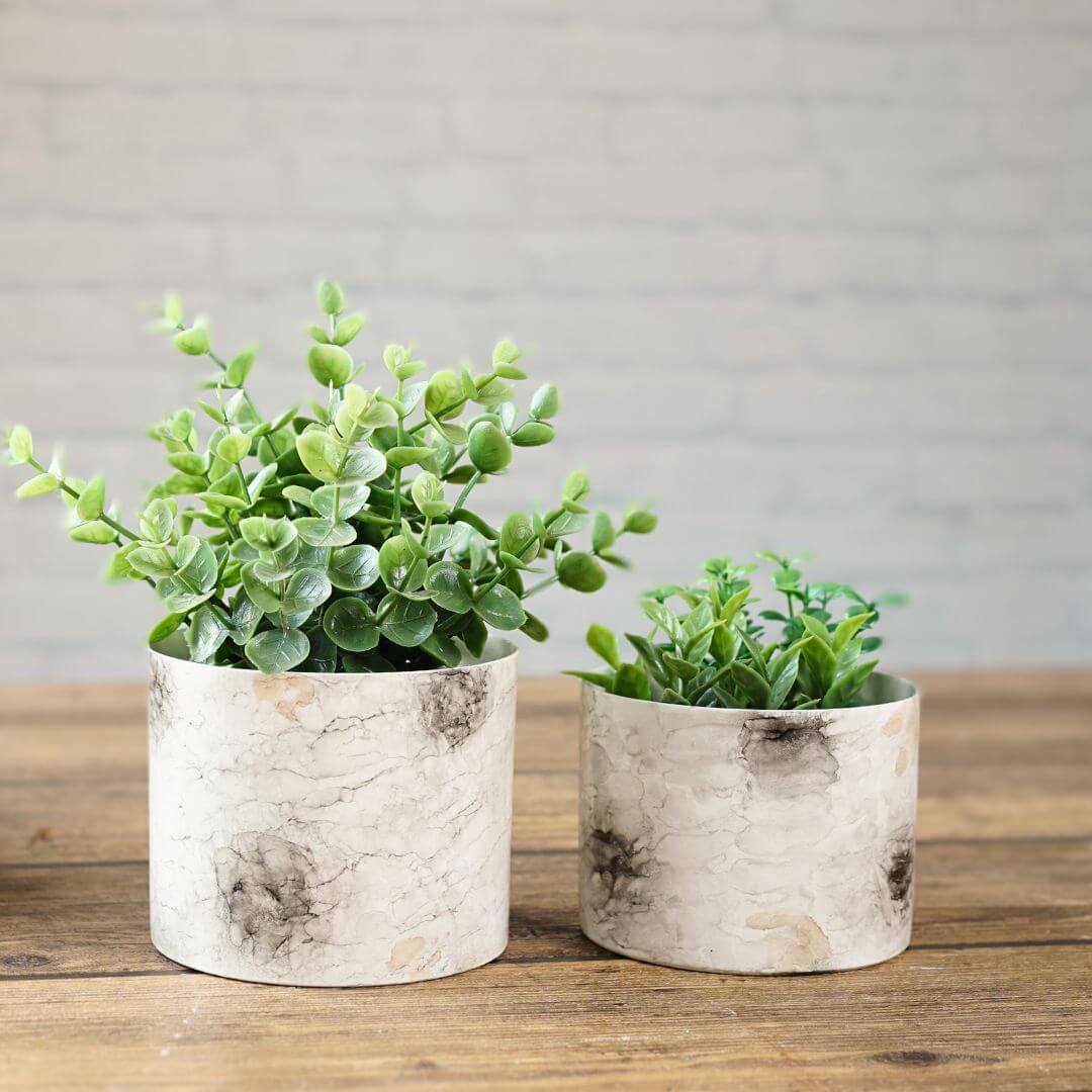Off - White Mini Metal Planter - Behoma