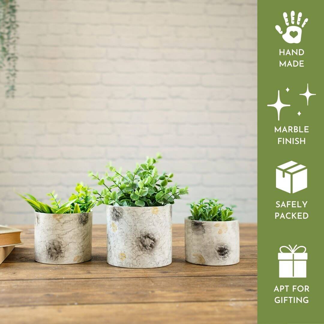 Off - White Mini Metal Planter - Behoma