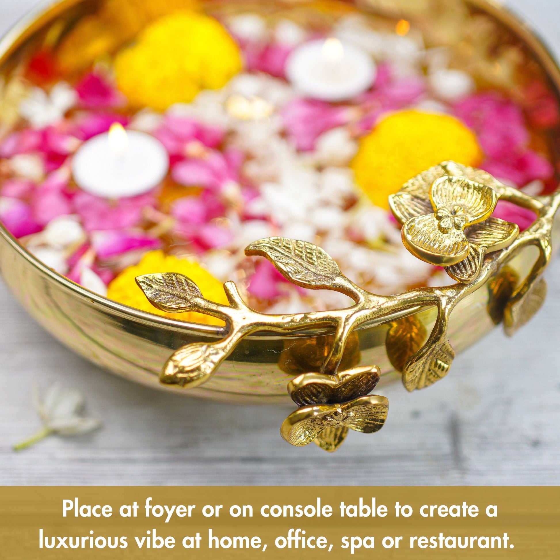 Brass Urli, Brass urli for pooja, Traditional urli bowl, Floating flower urli