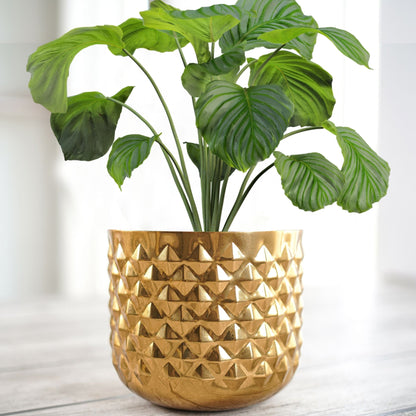 Pineapple Metal Planter, Gold - Behoma | Birthday Gift