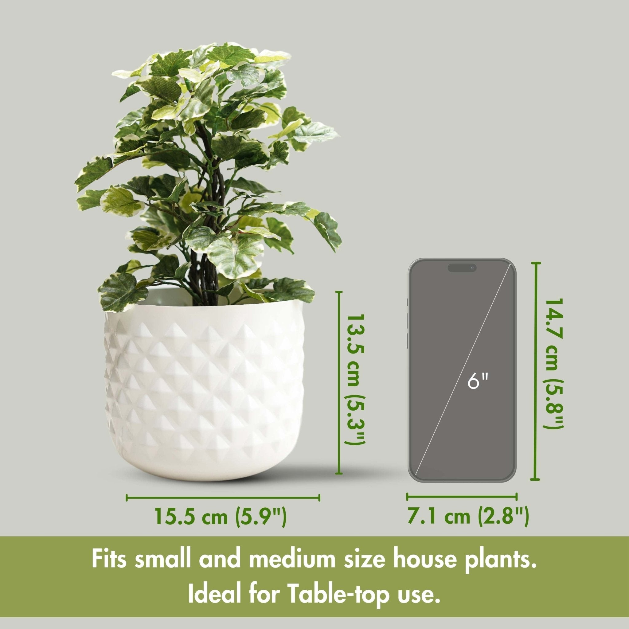 Pineapple Metal Planter, White - Behoma