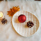 Metal decorative tray, Metal serving tray, Decorative metal platter, White