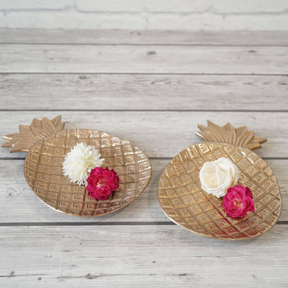 Pineapple Metal Tray, Set of 2 - Behoma