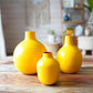 Yellow bud flower vase set of 3 