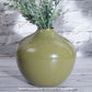 Olive Green metal bud flower vase with flower small