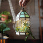 Behoma Stained Glass Hut Lantern (Antique Brass)