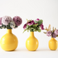 Yellow bud flower vase set of 3 