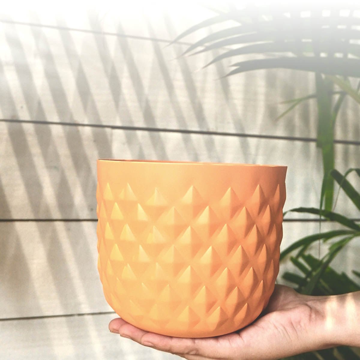Pineapple Metal Planter, Yellow - Behoma